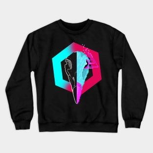 New Retro Wave Hawk Skull Pixelart Crewneck Sweatshirt